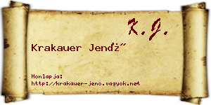 Krakauer Jenő névjegykártya